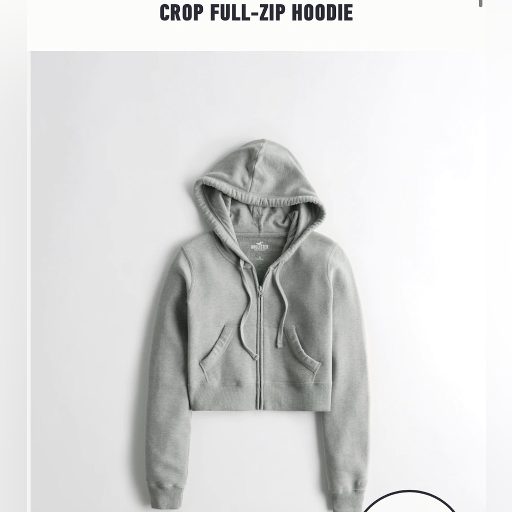 Gray cropped zip up hoodie